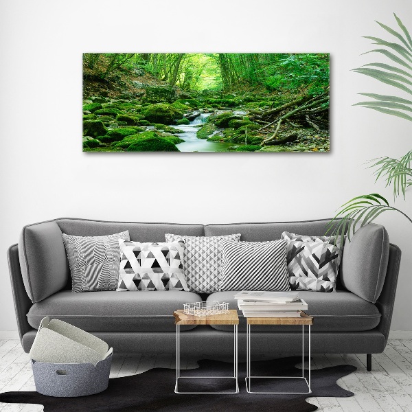 Pintura en acrílico horizontal Un arroyo en el bosque