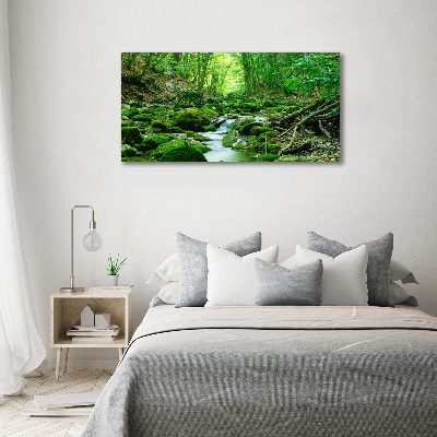 Pintura en acrílico horizontal Un arroyo en el bosque