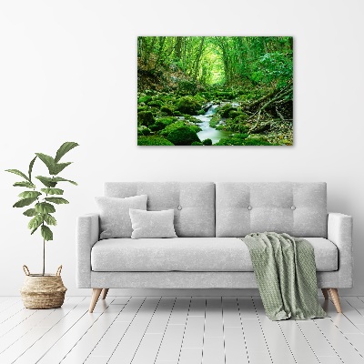 Pintura en acrílico horizontal Un arroyo en el bosque