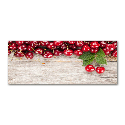 Cuadro metacrilato horizontal Cerezas en madera