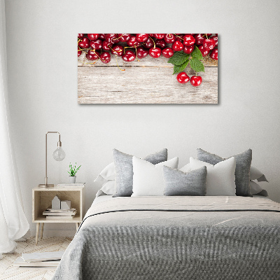 Cuadro metacrilato horizontal Cerezas en madera