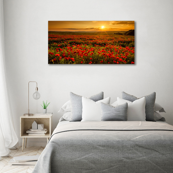 Cuadro acrílico horizontal Campo de amapolas