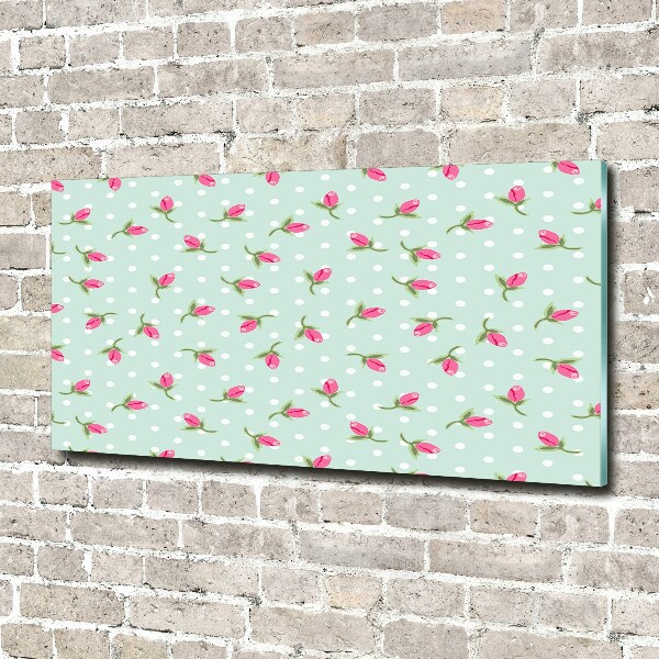 Foto en metacrilato horizontal Patrón de rosas