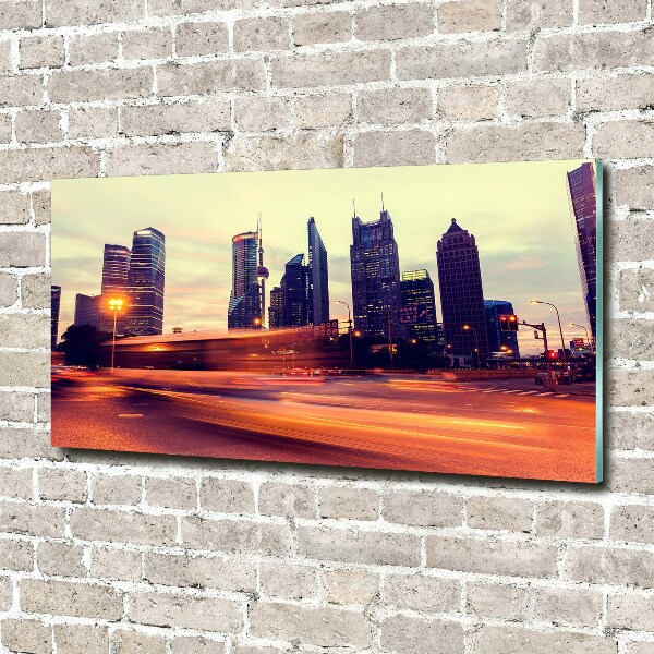 Foto en metacrilato horizontal Shanghái de noche