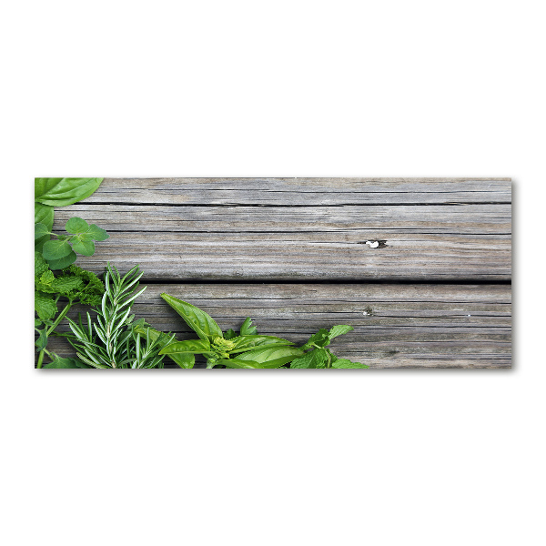 Cuadro acrílico horizontal Fondo de hierbas de madera