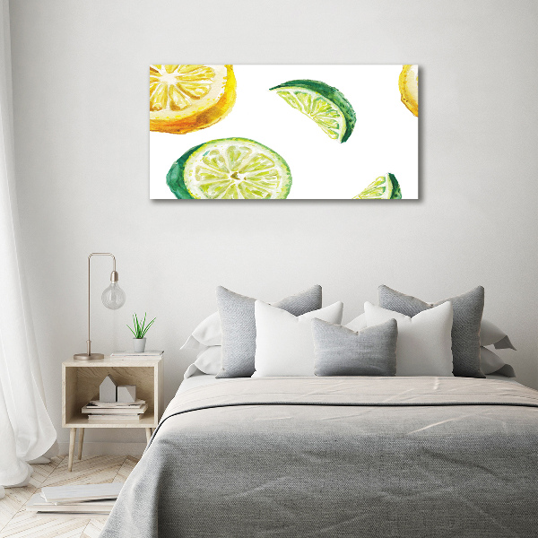 Pintura en acrílico horizontal Limón y lima