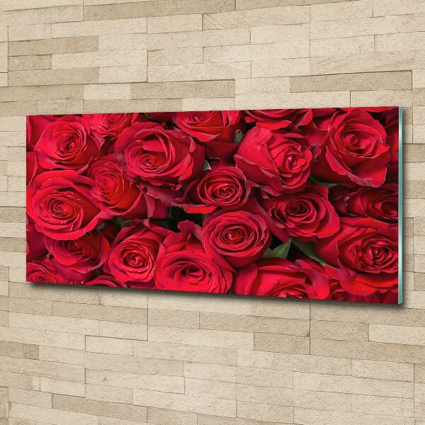 Cuadro metacrilato horizontal rosas rojas
