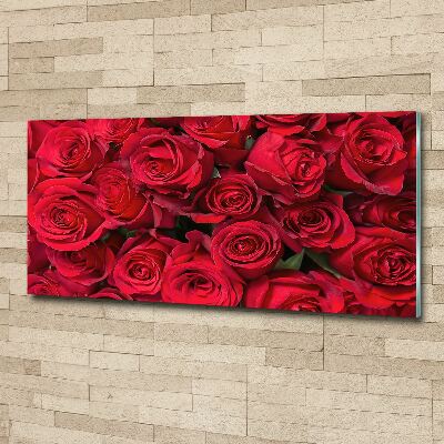 Cuadro metacrilato horizontal rosas rojas