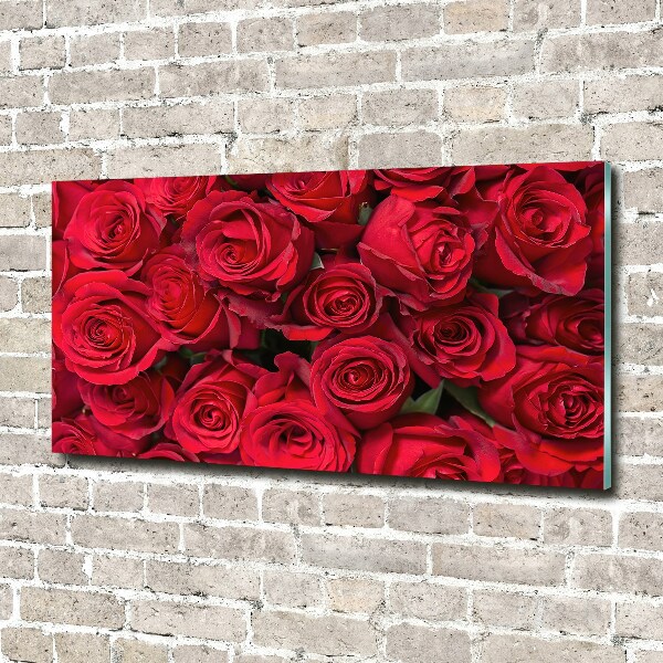 Cuadro metacrilato horizontal rosas rojas