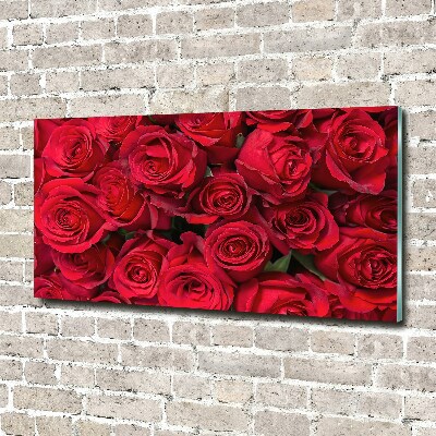 Cuadro metacrilato horizontal rosas rojas