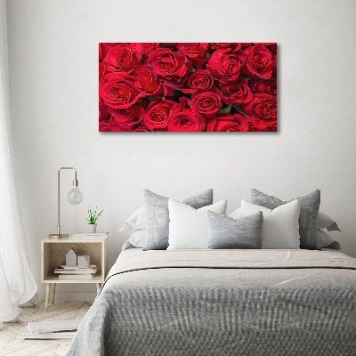 Cuadro metacrilato horizontal rosas rojas