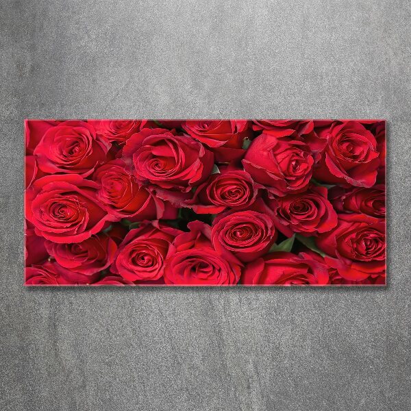 Cuadro metacrilato horizontal rosas rojas