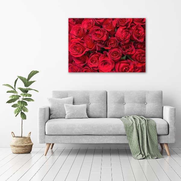 Cuadro metacrilato horizontal rosas rojas