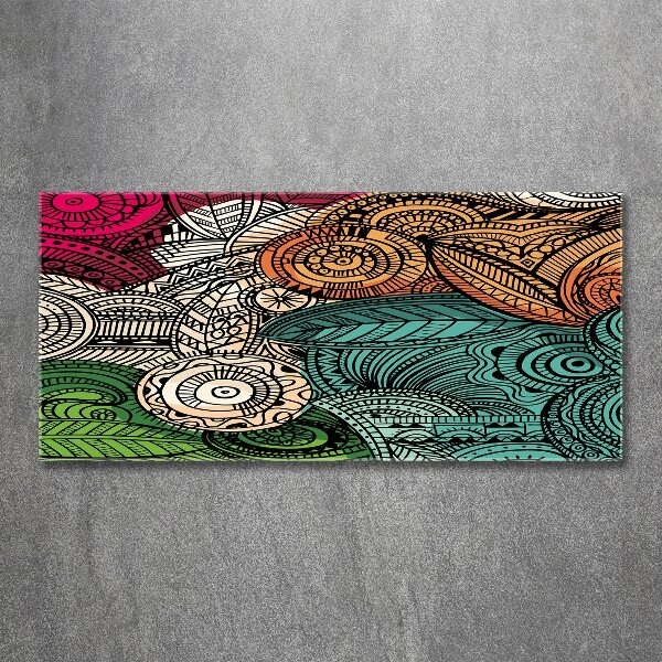 Cuadro acrílico horizontal Plumas abstractas