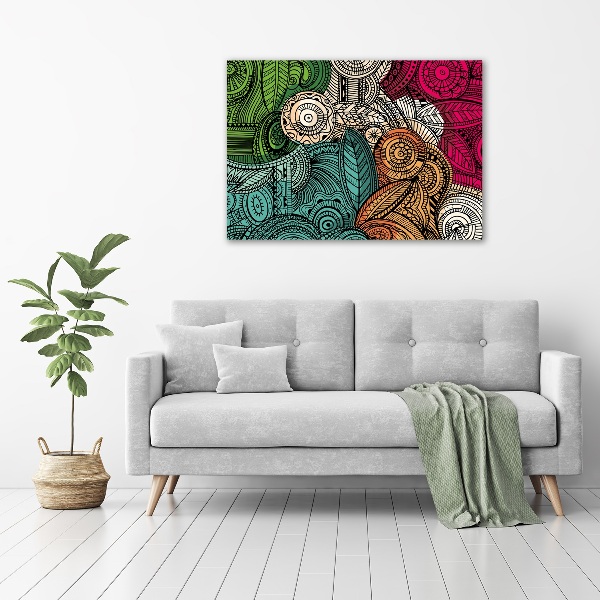 Cuadro acrílico horizontal Plumas abstractas