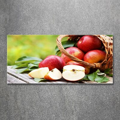 Foto en metacrilato horizontal Manzanas en una cesta