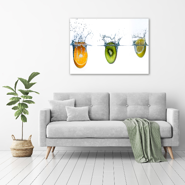 Cuadro acrílico horizontal Frutas bajo el agua
