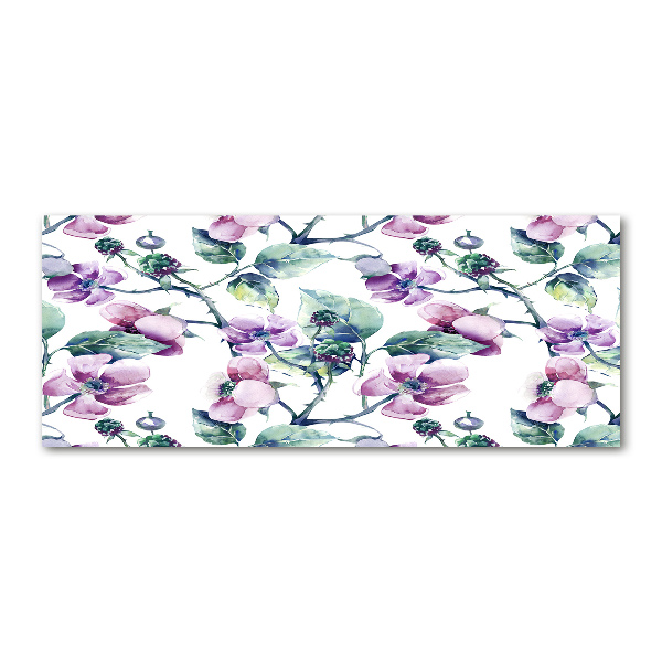 Pintura en acrílico horizontal flores de mora