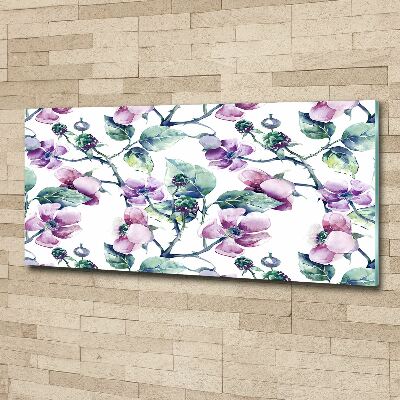 Pintura en acrílico horizontal flores de mora