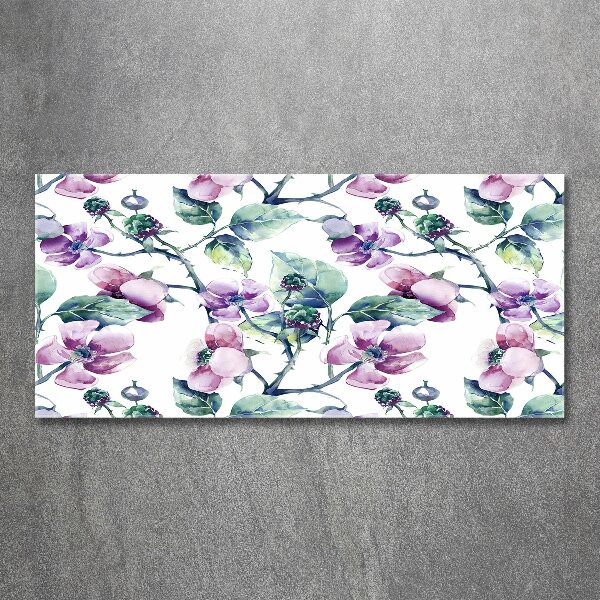 Pintura en acrílico horizontal flores de mora