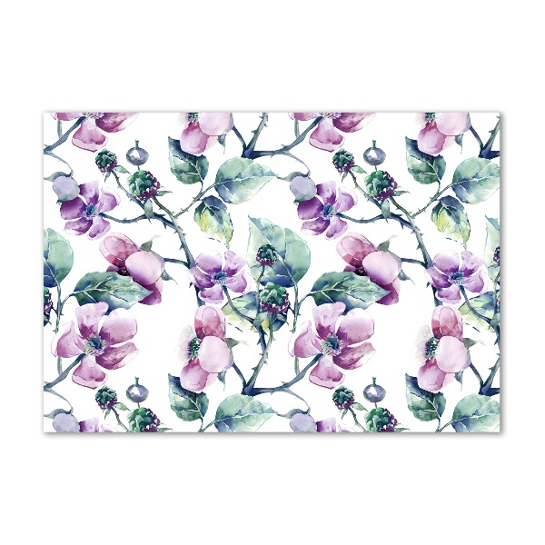 Pintura en acrílico horizontal flores de mora