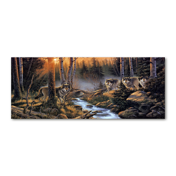 Foto en metacrilato horizontal Una manada de lobos