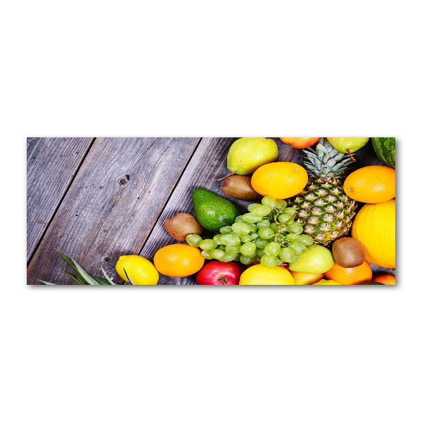 Cuadro acrílico horizontal Fruta en madera