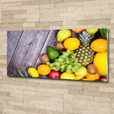Cuadro acrílico horizontal Fruta en madera
