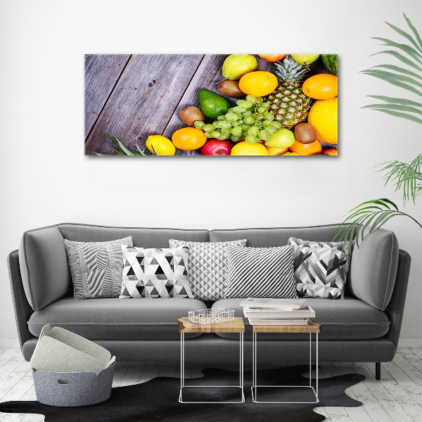 Cuadro acrílico horizontal Fruta en madera