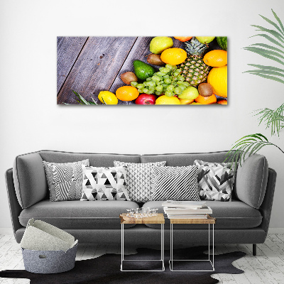 Cuadro acrílico horizontal Fruta en madera