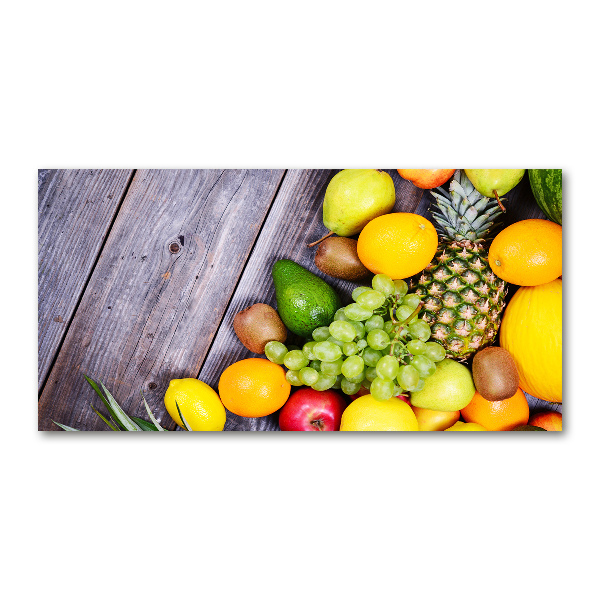 Cuadro acrílico horizontal Fruta en madera