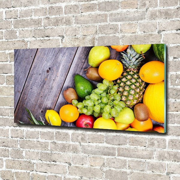 Cuadro acrílico horizontal Fruta en madera