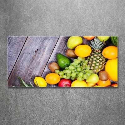 Cuadro acrílico horizontal Fruta en madera