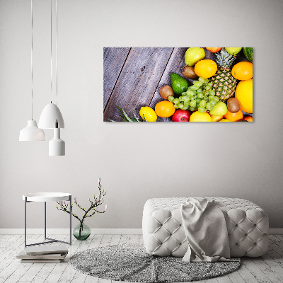 Cuadro acrílico horizontal Fruta en madera