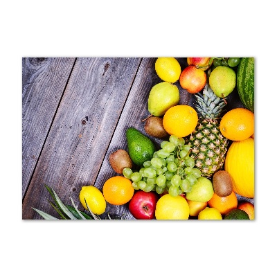 Cuadro acrílico horizontal Fruta en madera