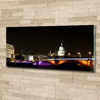 Pintura en acrílico horizontal El puente de noche