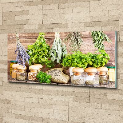 Foto en metacrilato horizontal Hierbas en una cuerda