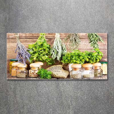 Foto en metacrilato horizontal Hierbas en una cuerda