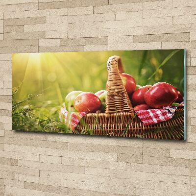 Cuadro acrílico horizontal Manzanas en la cesta