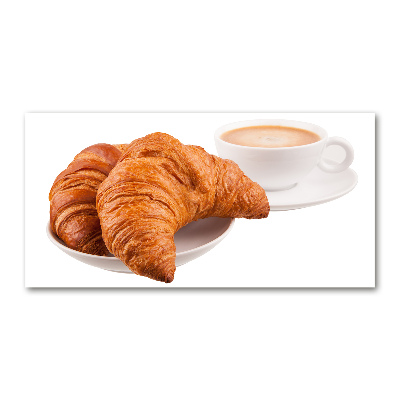 Cuadro metacrilato horizontal Croissants y café