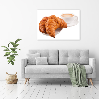 Cuadro metacrilato horizontal Croissants y café