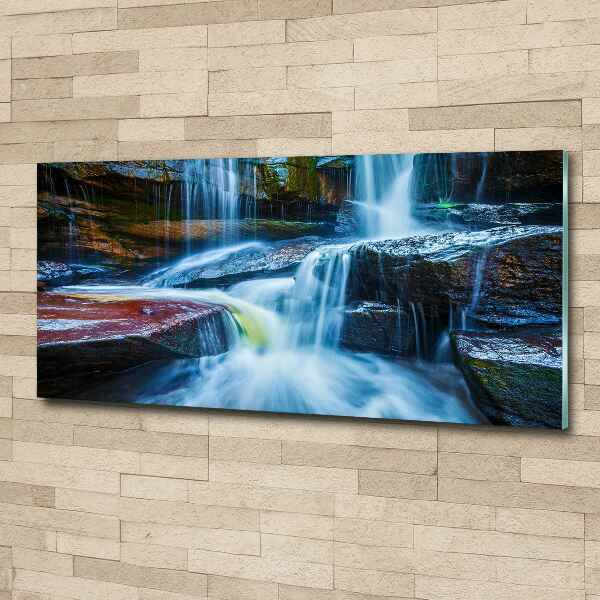 Pintura en acrílico horizontal Cascada tropical