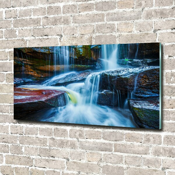 Pintura en acrílico horizontal Cascada tropical