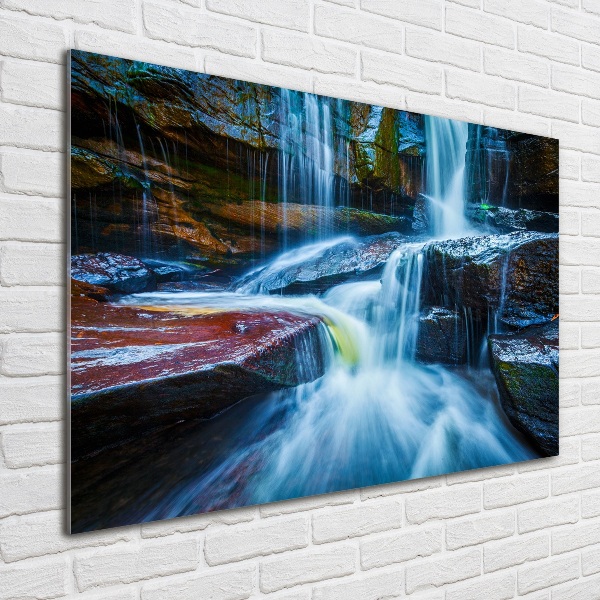 Pintura en acrílico horizontal Cascada tropical