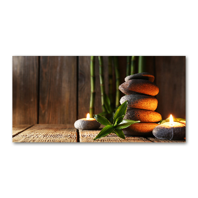 Cuadro acrílico horizontal Piedras zen de bambú