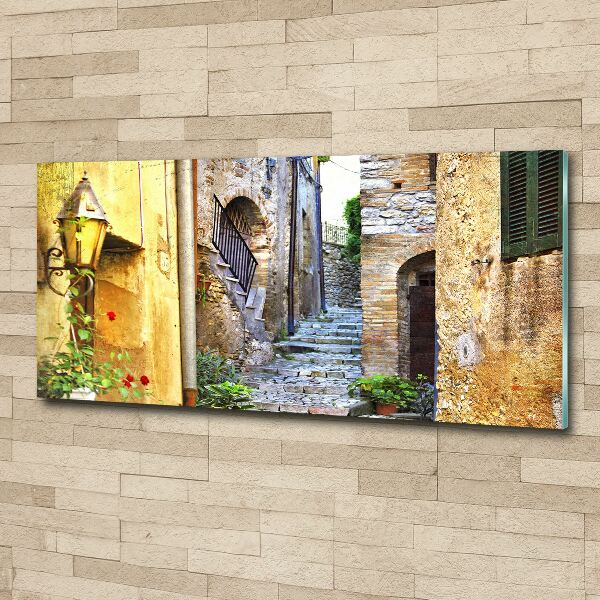 Pintura en acrílico horizontal Una calle con encanto