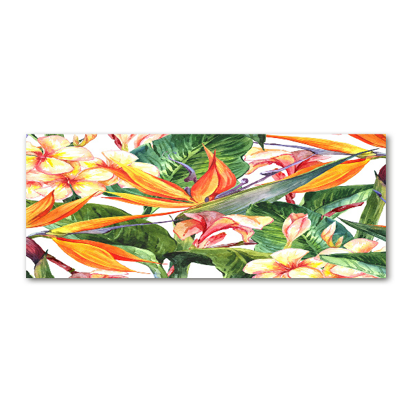 Cuadro metacrilato horizontal flores tropicales