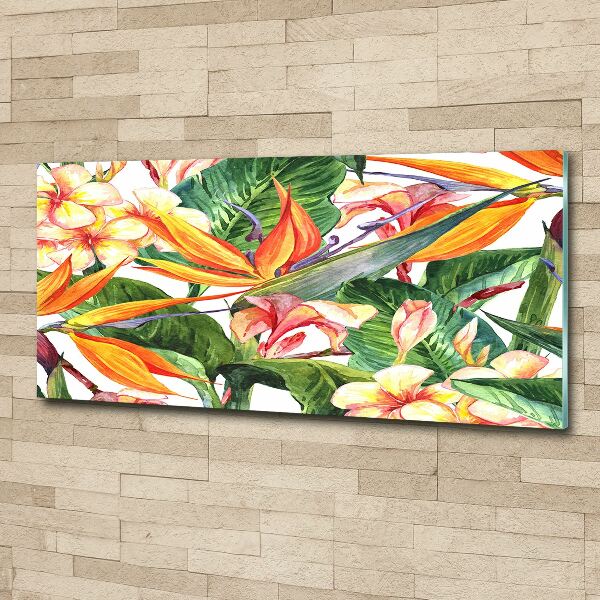 Cuadro metacrilato horizontal flores tropicales