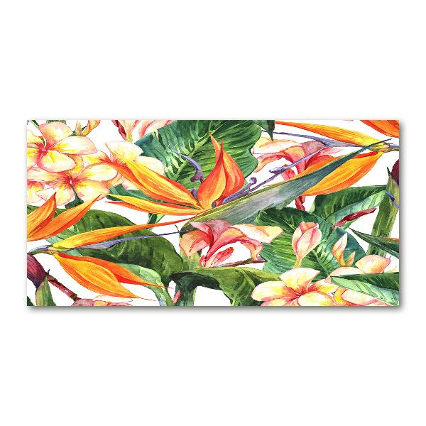 Cuadro metacrilato horizontal flores tropicales