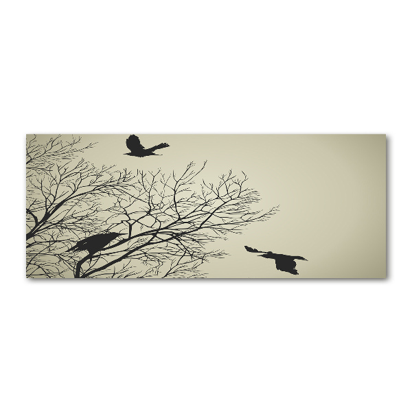 Cuadro metacrilato horizontal Cuervos en un árbol